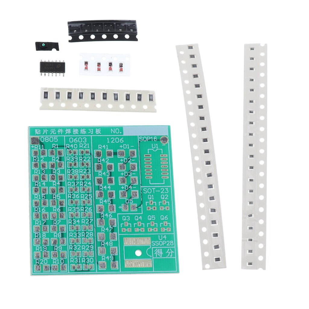 DIY SMD spawalniczy ćwiczyć lutowanie umiejętność trening tablica doprowadziło DIY zestaw ustawić 3.37''×2.13''×0.06''