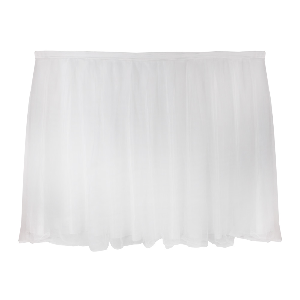 Hilife party tyll tutu 75*100cm multi färger bordskjol bröllopsfest dekoration med 3 bordsklämmor: Vit