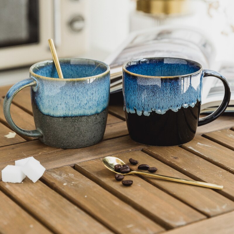 Tasse à café rétro créative, en céramique, Simple, pour le petit déjeuner, pour le lait, l'avoine, l'eau, le thé, G070