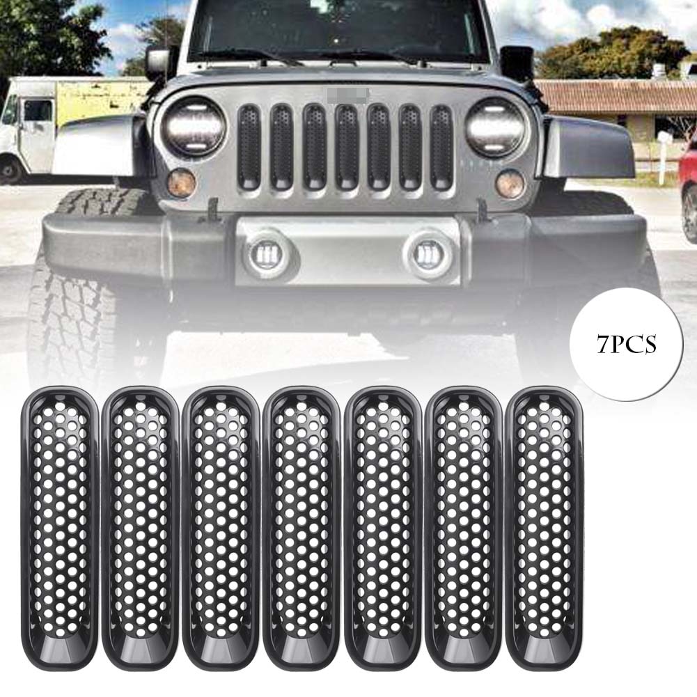 Inserti Griglia Jeep Wrangler JL / Gladiator JT 2018-2022. Griglia A Rete Con Bandiera Americana. Design USA Per Personalizzare L'Auto.