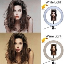 LED Ring Light W/Tripod Beauty Photo Sudio Selfie Ring Fill Light Portable Stand Photography Video Light Lamp Three-Speed