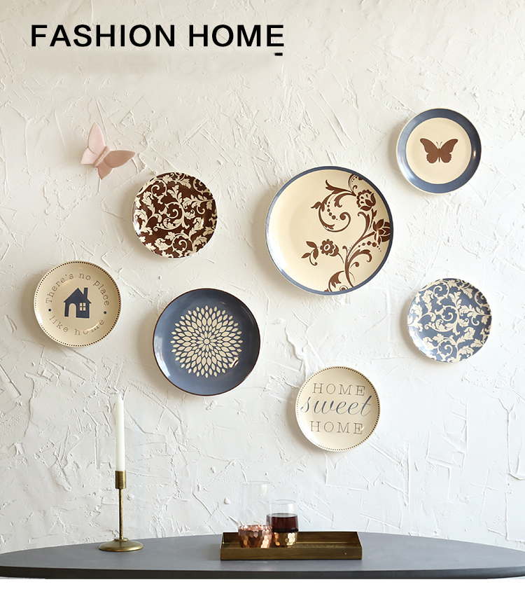 Moderne Keramische Plaat Muur Sticker Decoratie Thuis Woonkamer Muur Opknoping Ambachten Winkel Restaurant Cafe Muurschildering Accessoires