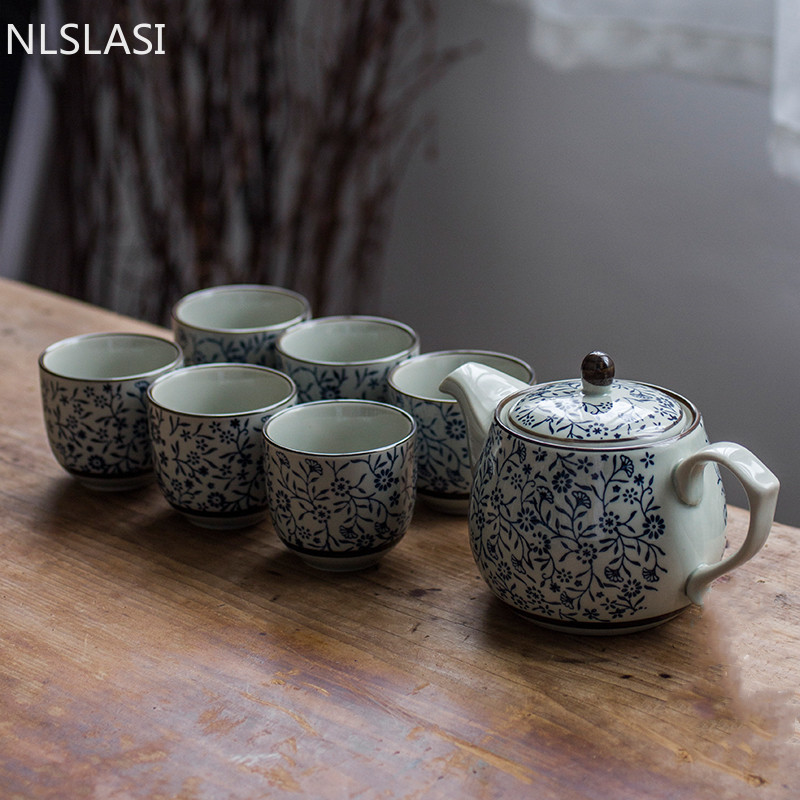 Juego de té de porcelana china tradicional, tetera artesanal de cerámica exquisita, azul y blanco, para el hogar