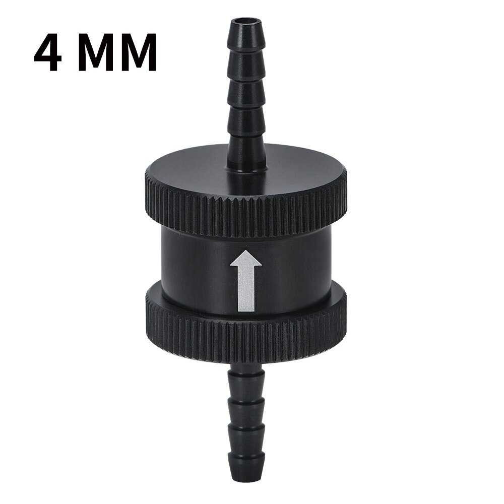 6 rozmiar 4MM / 6MM / 8MM / 10MM / 12MM / 16MM bez powrotu w jedną stronę zawór zwrotny paliwa ze stopu aluminium benzyna diesel: 4MM czarny