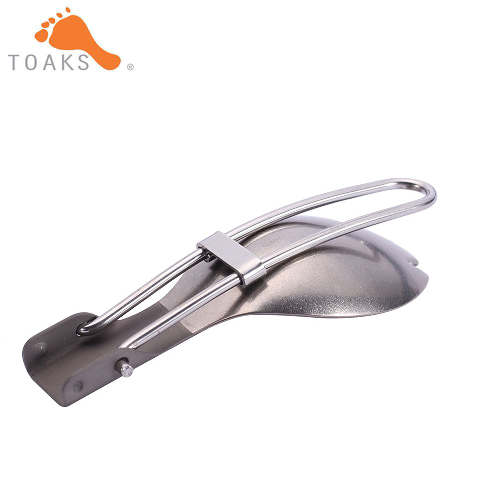 Toaks Titanium Folding Vork Lepel Servies Multifunctionele Ultralight Outdoor Camping Picknick Titanium Servies 18G