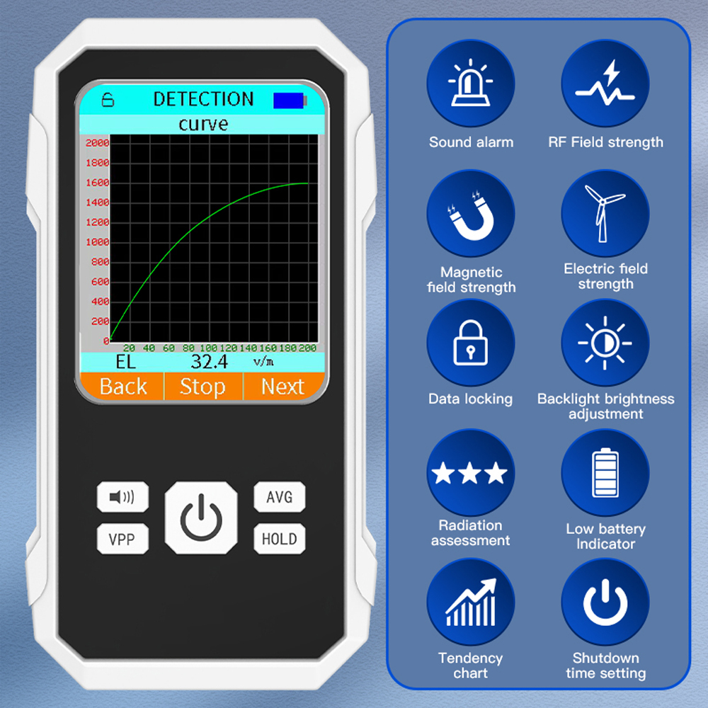 3in1 Elektrisch Veld Magnetisch Veld Rf Stralingsdetector Elektromagnetische Stralingstester Emf Meter Radiofrequentie Detectie Meter