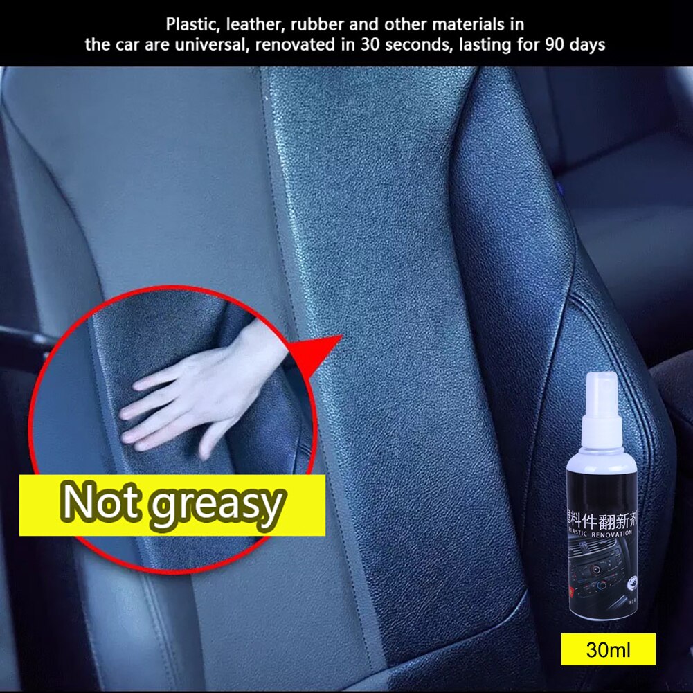 30ml Interior Plastic Refurbishing Agent Car Home Plastic Parts Retreading Restore Agent Wax Instruments Panel Reducing Retread