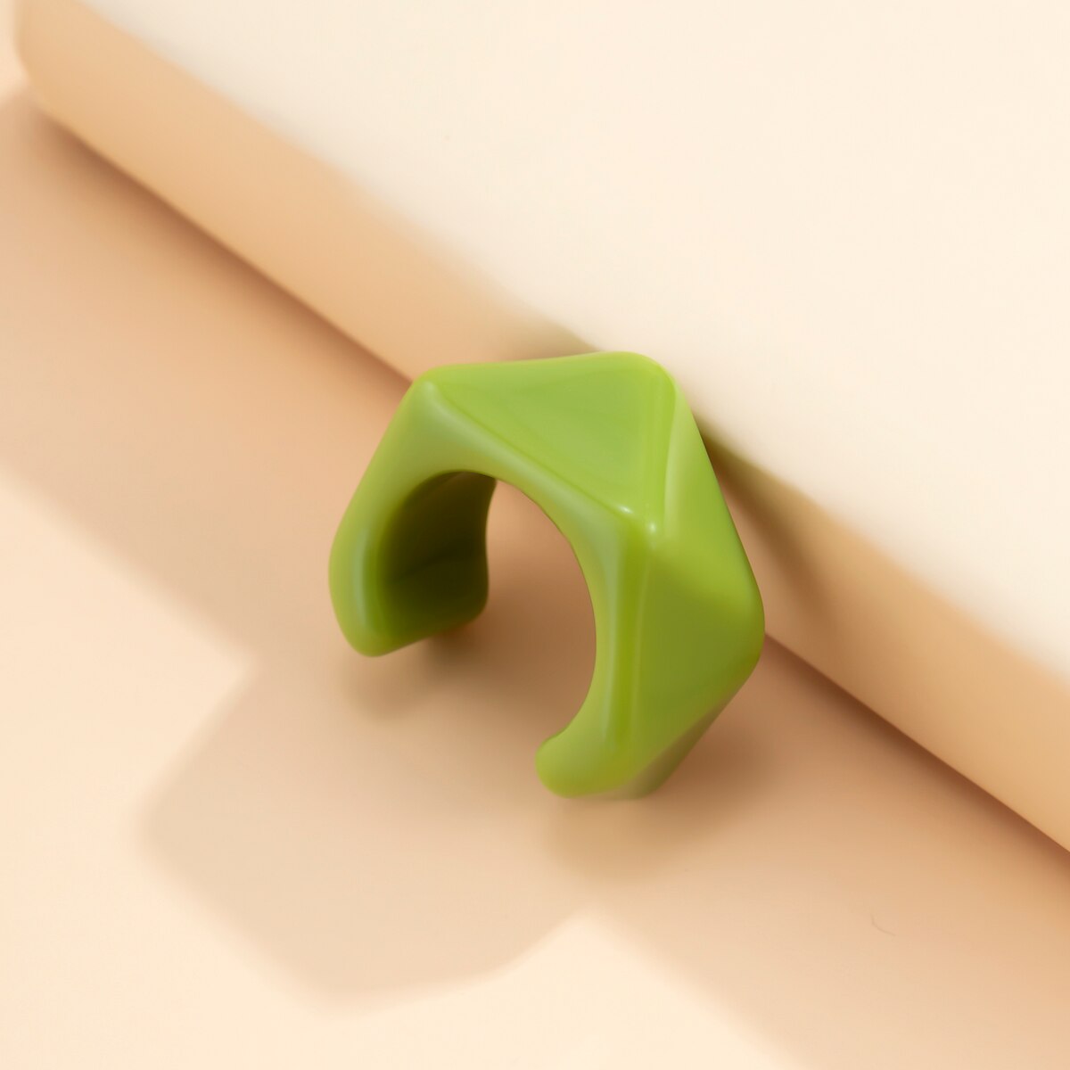 Gennemsigtig akryl geometriske åbne ringe regnbue farverige harpiks kno finger ringe til kvinder piger smykke fest: 03