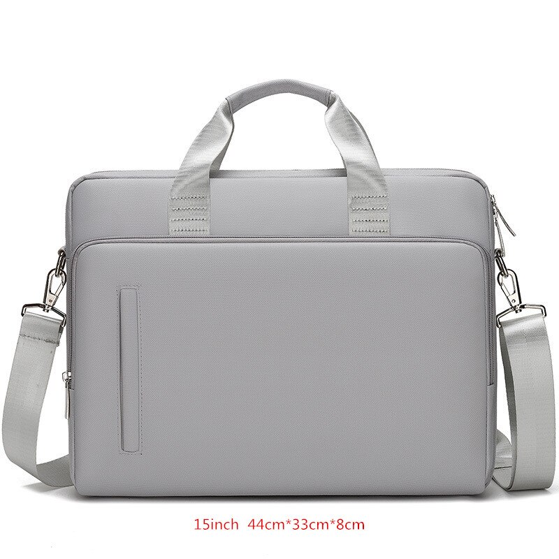 Męska teczka damska torba na laptopa odporna na wstrząsy wodoodporna torba na ramię Crossbody torba podróżna na telefon komórkowy: B  Light gray L
