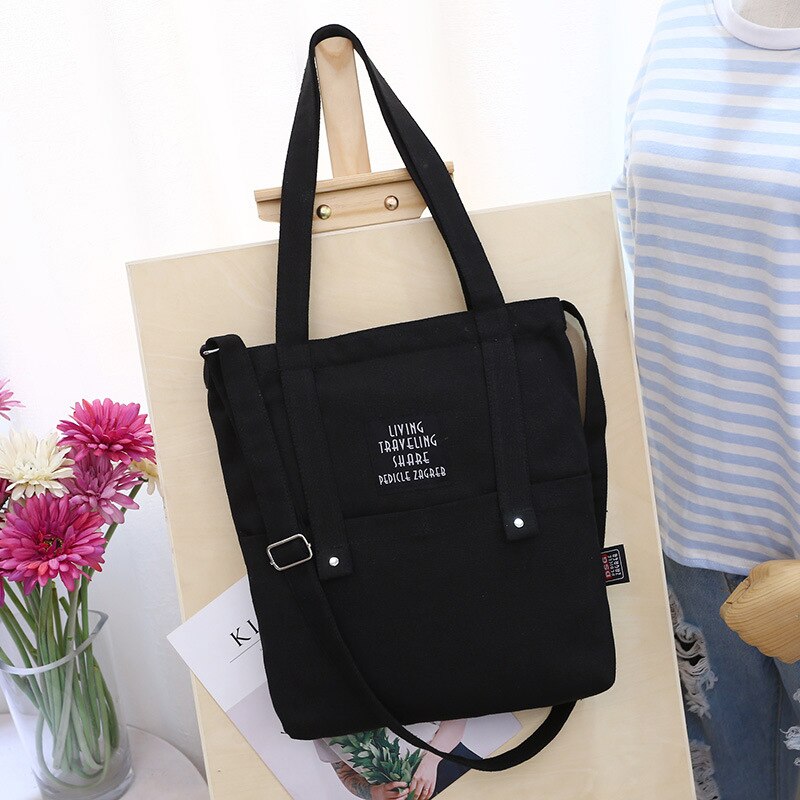 Vrouwelijke Canvas Boodschappentas Cartoon Schouder Boodschappentassen Student Uit Grote Capaciteit Opvouwbare Herbruikbare Shopper Tassen Bolsa