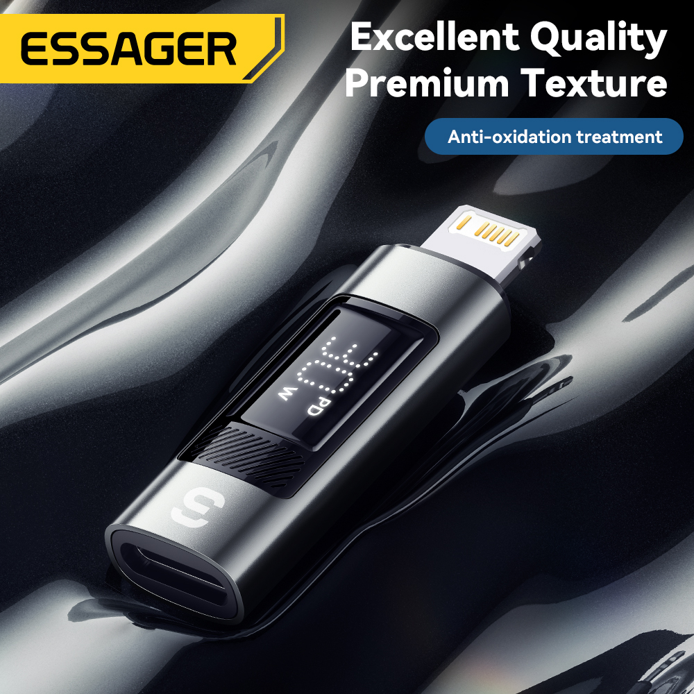 Essager USB C auf Beleuchtungsadapter für iPad 30 W Digitalanzeige OTG-Konverter für iPhone 15 14 13 12 Lightning-zu-Typ-C-Anschluss