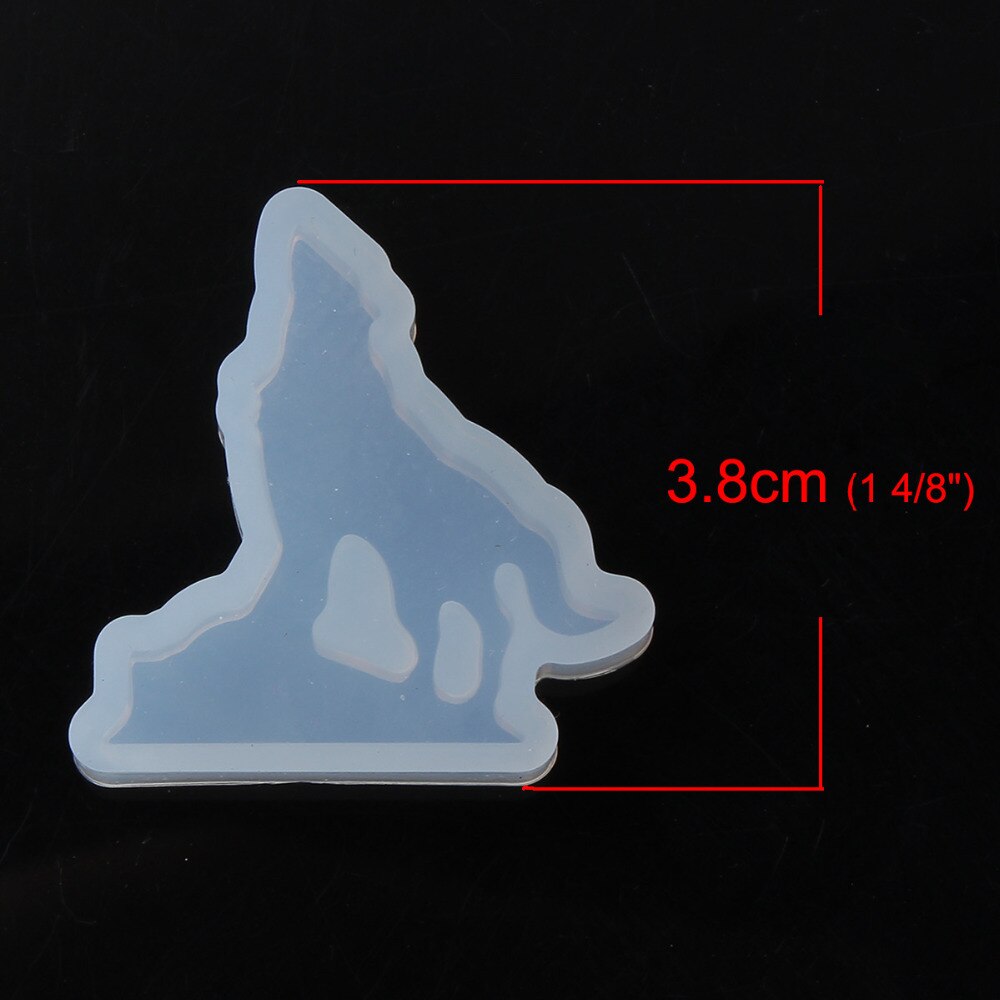 Żywica DIY przezroczysta żywica epoksydowa formy forma silikonowa robić żywicy na znaczek tworzenia biżuterii wilk biały 38mm(1 4/8 ") x 38mm(1 4/8"), 1 sztuka