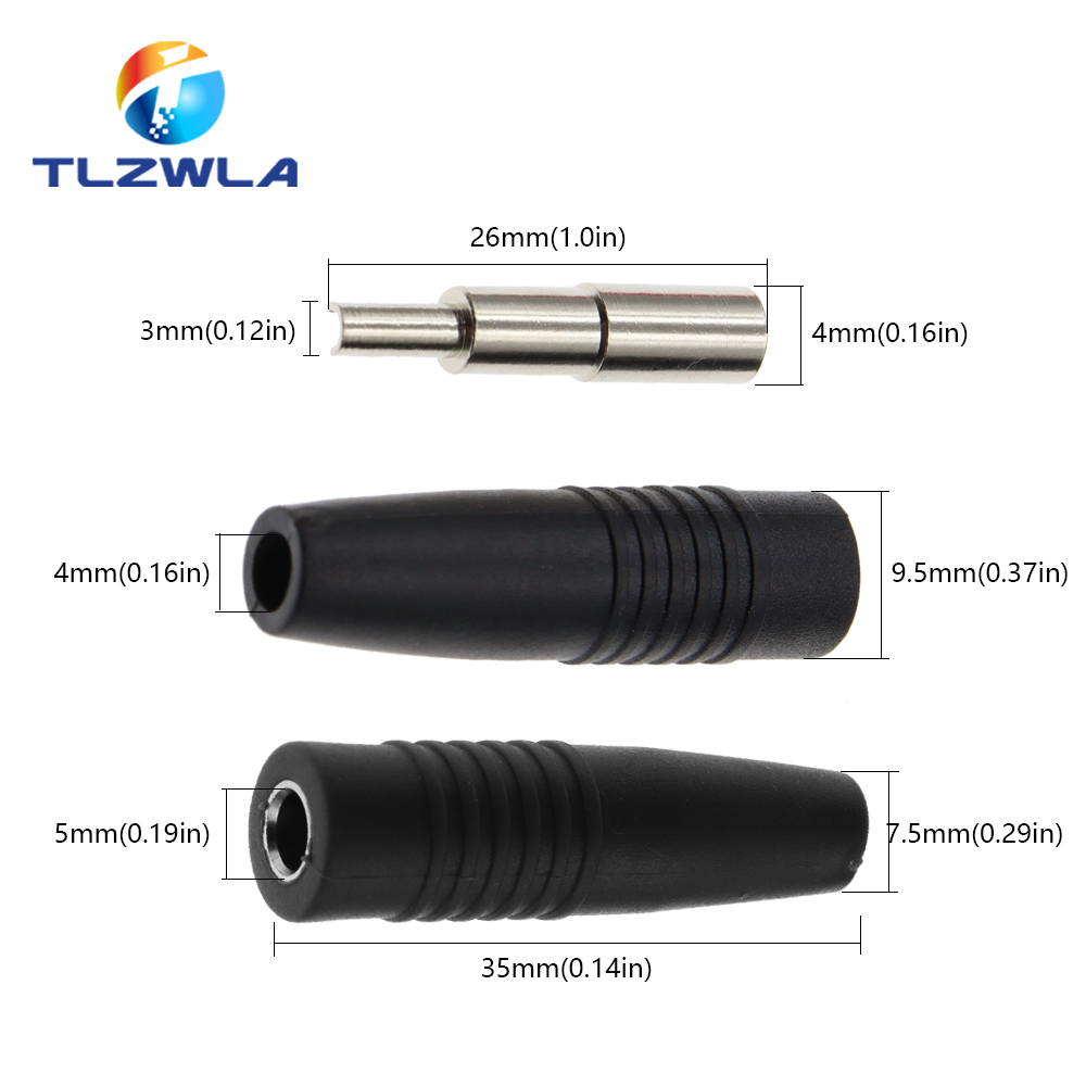 Connecteur à souder en laiton, fiche banane femelle isolée de 4mm, 5 pièces