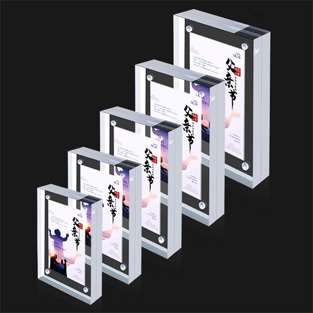 Nouvelle boîte transparente acrylique poli cadre photo indépendant très clair 1 pièce