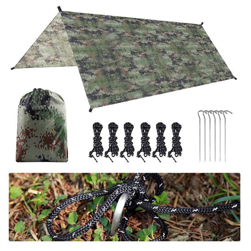 Awning Waterproof Canopy Tarp Tent Shade Ultralight Garden Canopy Sunshade Outdoor Camping Hammock Rain Sun Camouflage Shelter