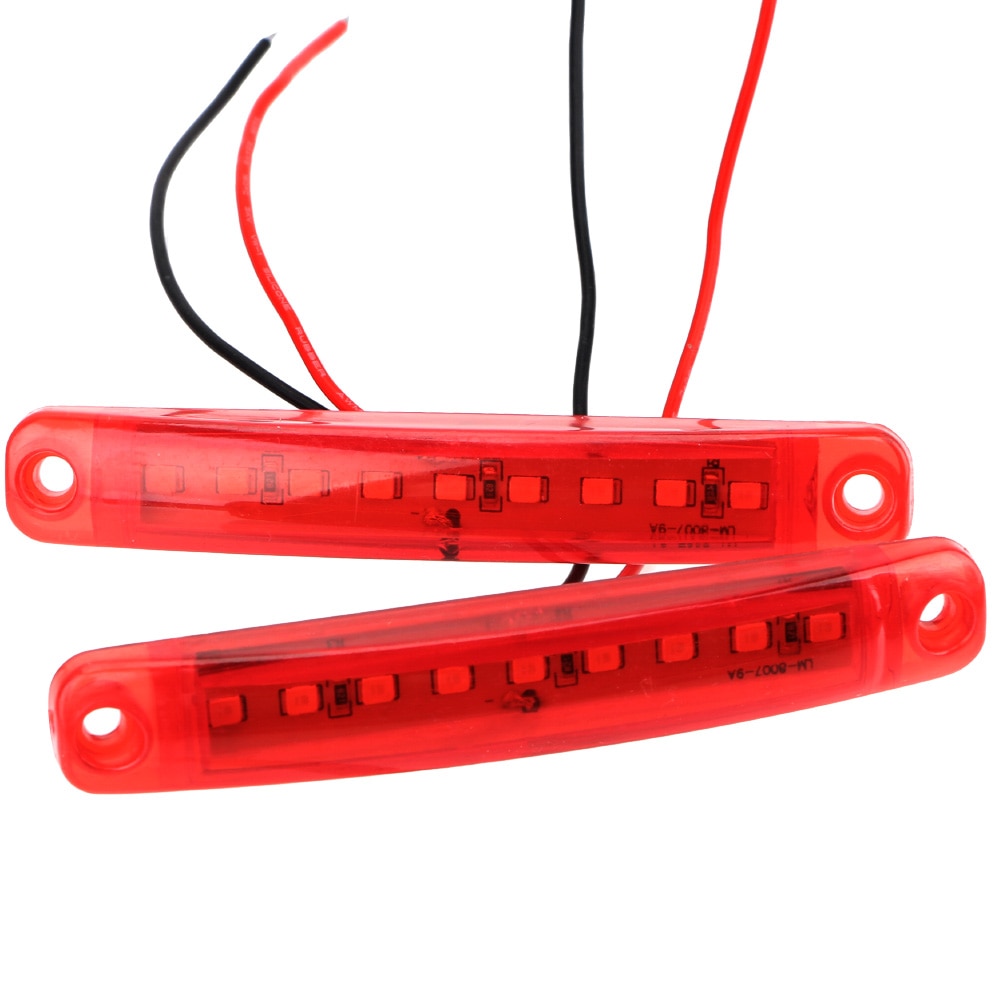 Leepee 20 st/set parkeringsljus röd 9 led 24v lampor sidomarkeringsljus för buss lastbil trailer lastbil tillbehör baklyktor