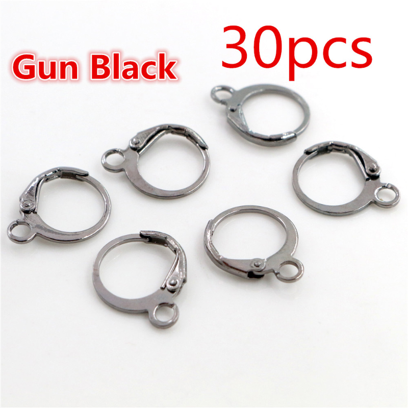 30-50 uds/lote de oro plata francés pendiente ganchos de alambre configuración Base aros pendientes para bricolajes artículos de fabricación de joyas al por mayor: Azul cielo