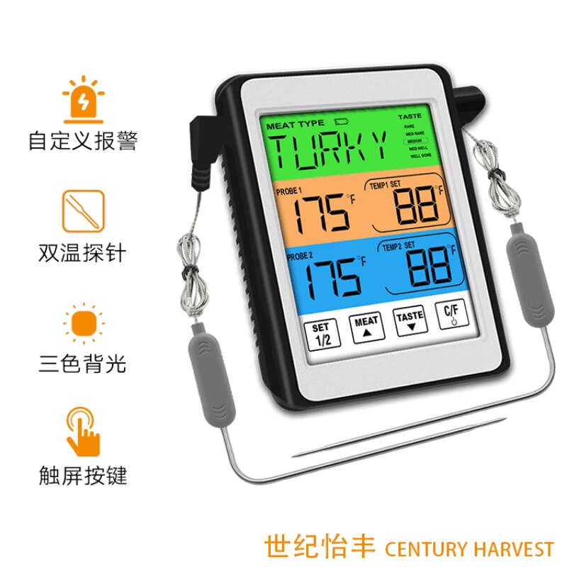 Dual Probe Smart Alarm Oven Grill Meat Thermometer CH-212 Electronic Food Kitchen Sugar Thermometer