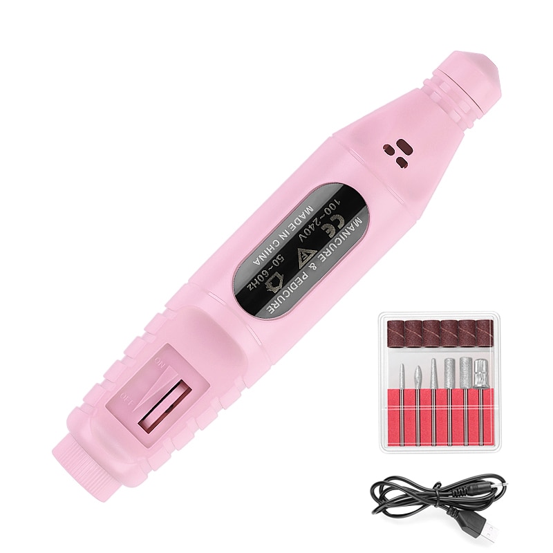 Electric Nail Drill Acrylic Electric Nail Drill File Kit Pen Shape Finger Toe Nail Polishing Machine Nail File