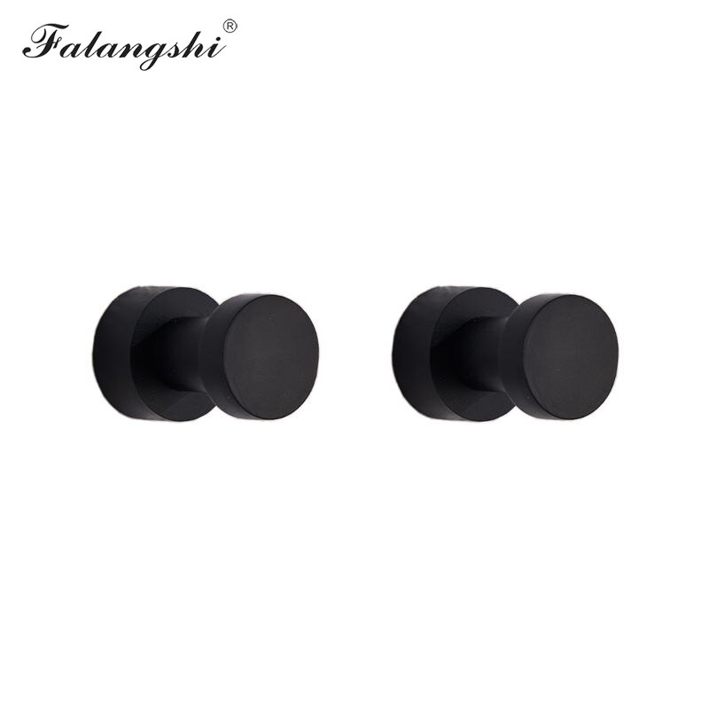 Wieszaki mosiężne wieszak na ubrania gospodarstwa domowego mała dekoracja Rustproof wieszak na ręcznik wieszak na płaszcze wieszak na klucze akcesoria łazienkowe WB8123: 2pcs Black