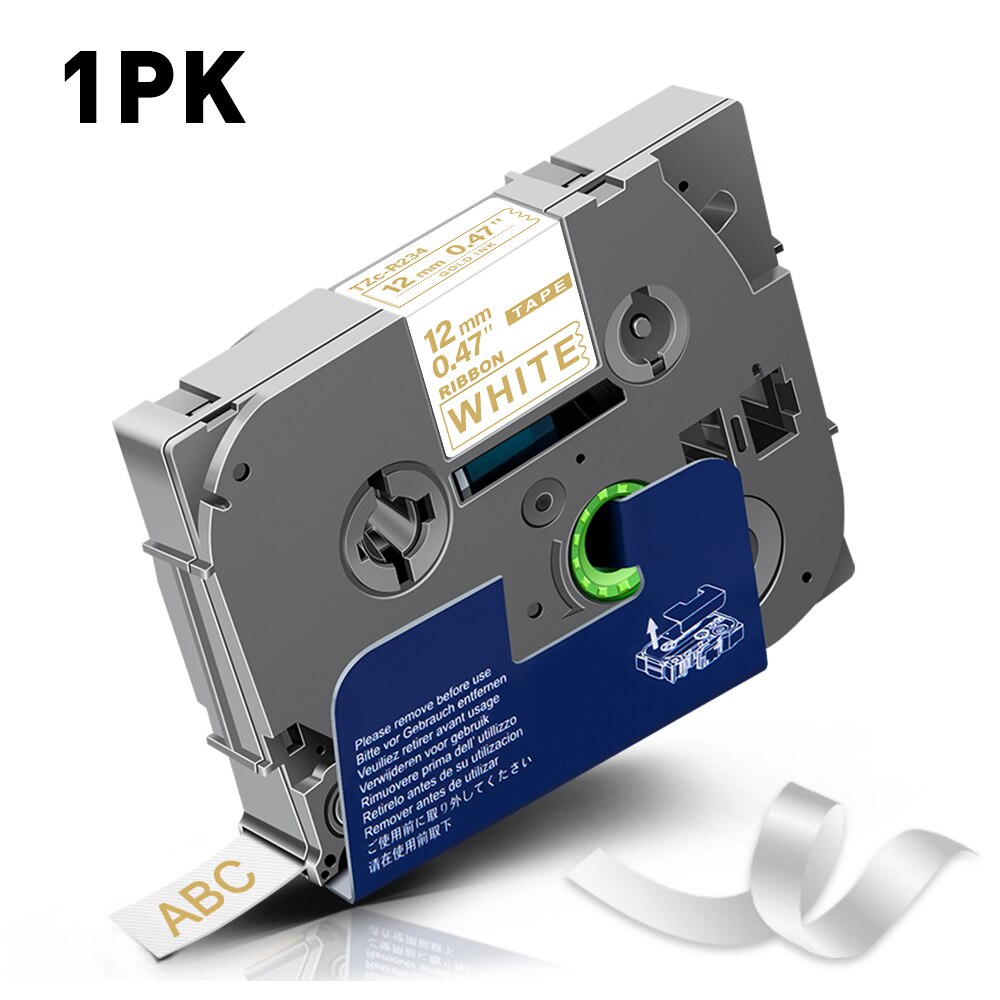 5PK satyna taśma wstążkowa dla brata upiększyć taśma RE34 RN34 R234 RW34 R231 12mm dla brata PT drukarka etykiet PT-H110 PTE100 D600: 1PK R234