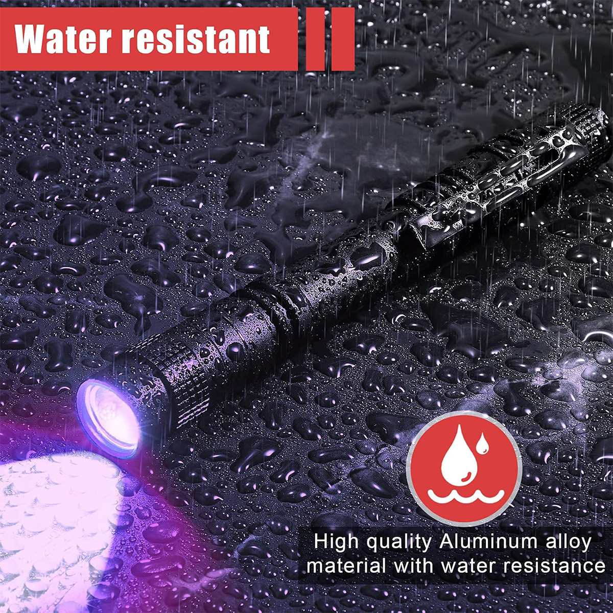 Torche ultraviolette de lampe de poche UV 365nm avec clip à stylo manuel a mené des lampes de poche portables Torches 395nm 365 Nm Nuit d'empreintes digitales