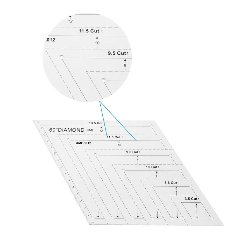 4Pcs/Set Patchwork Quilting Template Ruler Kit Stencil Diamond Grade Ruler 66CY