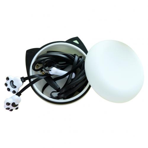 Cute Cat Claw Earphones 3.5mm Stereo in-ear Earbuds with Microphone for iPhone Samsung Xiaomi Girls Kids Child Student: Black