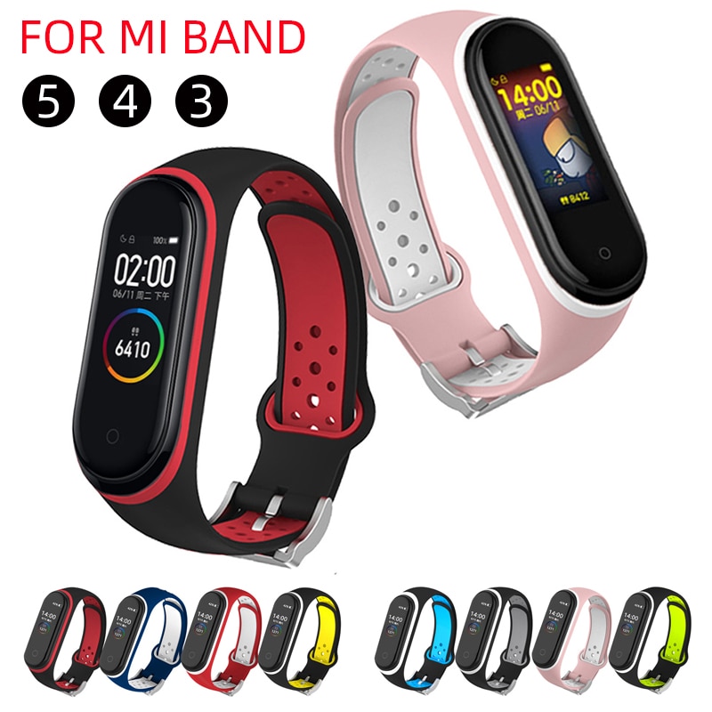 Pulsera para Xiaomi Mi banda 5 4 3 Correa deportiva de reloj de la correa de muñeca de silicona reemplazo correa para Xiaomi Miband gota 5 Band4 3 NFC