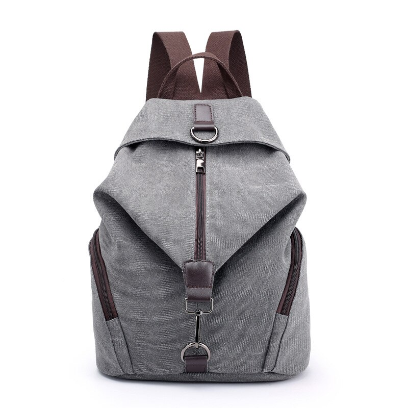 Bolso de lona para mujer, mochila de viaje de estilo universitario, informal, Retro, a la , Edición coreana, novedad de: Grey