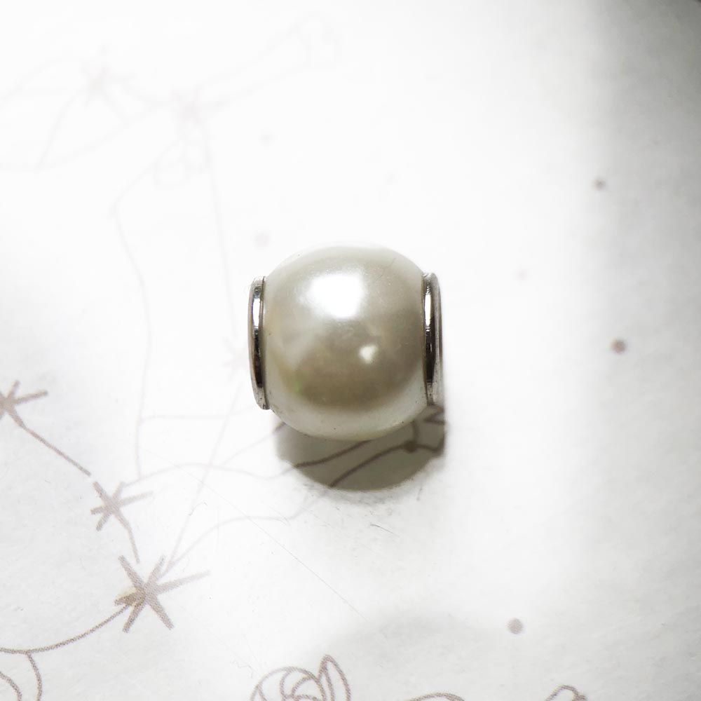 Grânulos branco pérola, contas de prata se encaixa pulseira europa colar europeu diy bijoux jóias acessórios presente para mulher