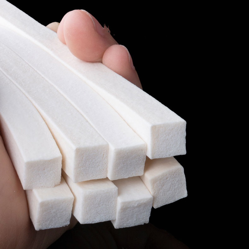 Tira cuadrada blanca de espuma de silicona, tira de esponja antideslizante resistente a altas temperaturas, sello embellecedor de juntas para puertas y ventanas