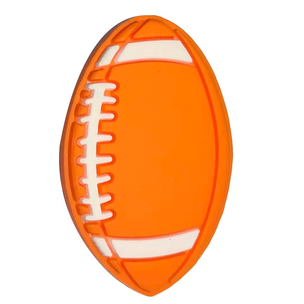 Dijes de PVC con dibujos animados para zapatos, guantes de boxeo y béisbol, casco de fútbol, UFO, ruedas de llama, tenis de tierra, pelota de Rugby, abalorios de cocodrilo, 1 unidad: Rosa
