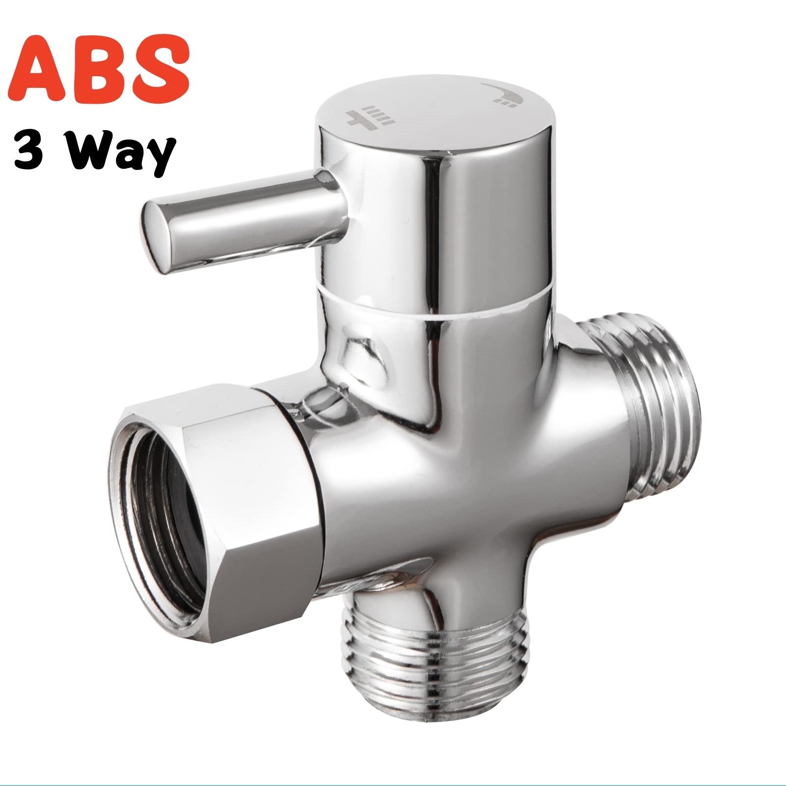 Messing metalen 3-weg douchekop omschakelklep G1/2 drie functieschakelaar adapter connector hoofd kraan badkameraccessoires: WHITE