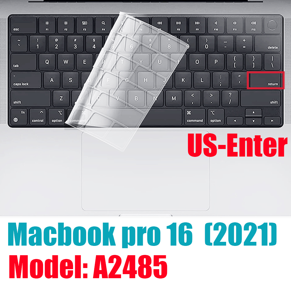 For Macbook pro14 M1 keyboard cover A2442 Macbook pro16 M1 A2485 TPU Transparent keyboard film For macbook pro 14 case: US Pro16 M1 A2485