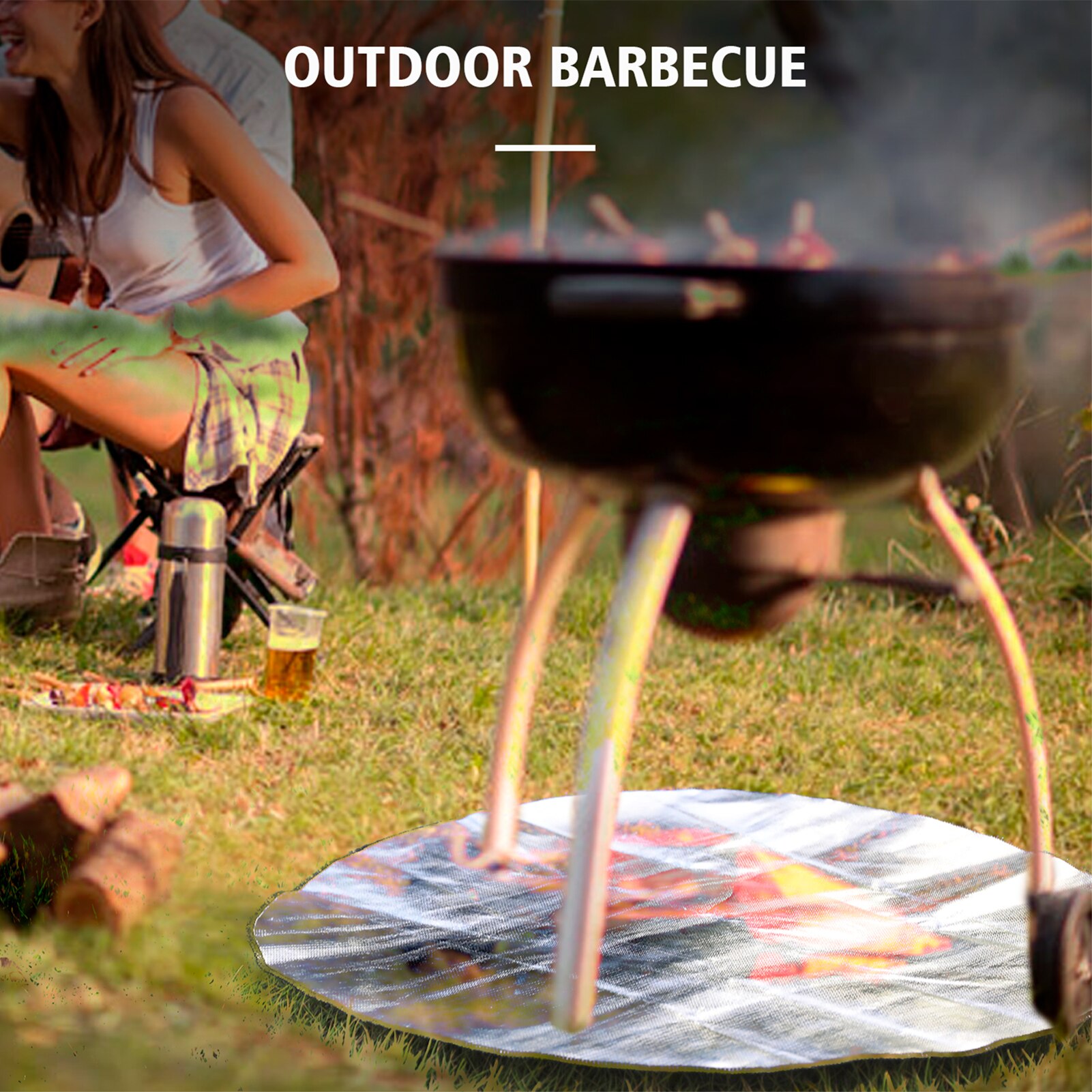 24/36 Inch Ronde Vuurkorf Mat Brandwerende Grill Mat Deck Protector Hittebestendige Shield Brandwerende Mat Pad Voor Outdoor