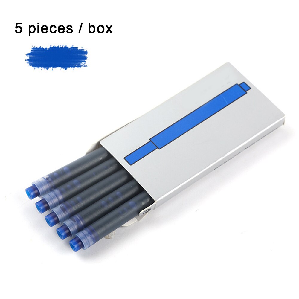 Colorful Disposable Fountain Pen Ink Compatible with All Standard Fountain Pens 5PCS for Calligraphy Writing NIN668: Blue