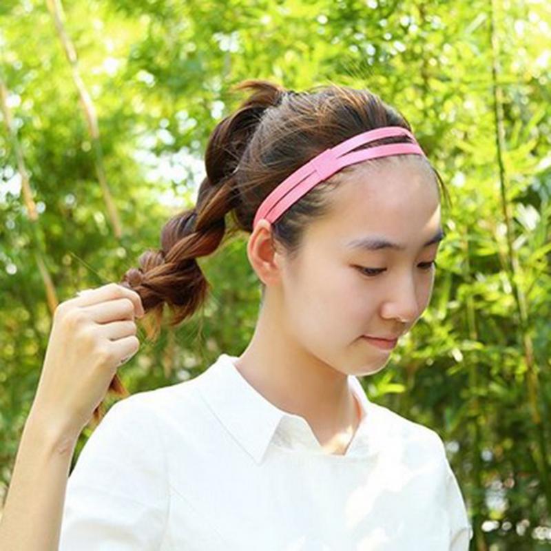 1pcs Women Colorful Headband Football Yoga Clean Hair Bands Anti-slip Elastic Rubber Thin Sport Headband Hair Men Accessories