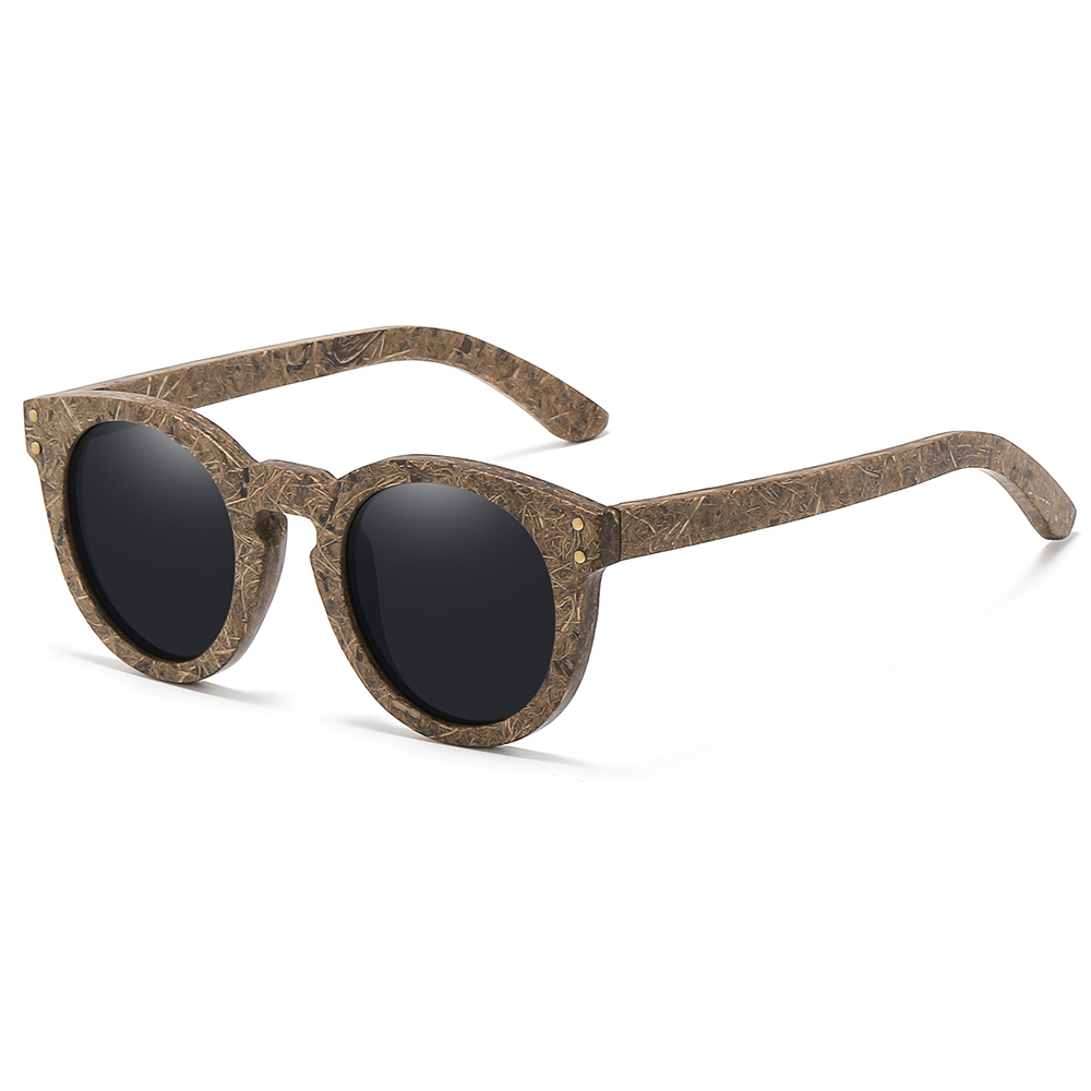 Kokosfaser-Sonnenbrille der GM. Umweltfreundliches neues Holz, polarisierter UV400-Schutz, natürliche Degradierungsbrille 8242: Schwarz