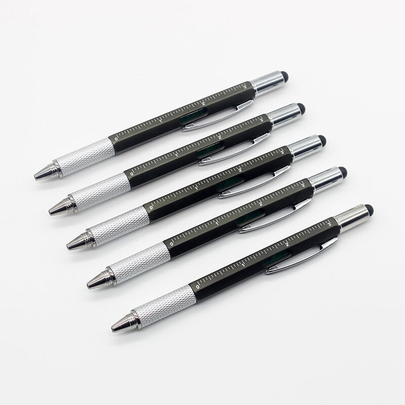 1,0mm multifuncional Spirit Level con destornillador bolígrafo de negocios o bolígrafo conmemorativo de la escuela: Gun gray