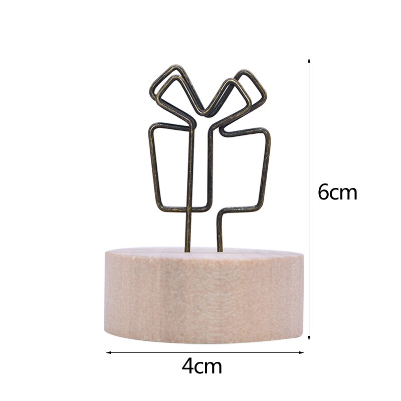 Note porte-carte Photo créative à Clip en bois, cœur en bois, étoile, arbre à fleurs, poisson, voiture, ornement de bureau de mariage: B06