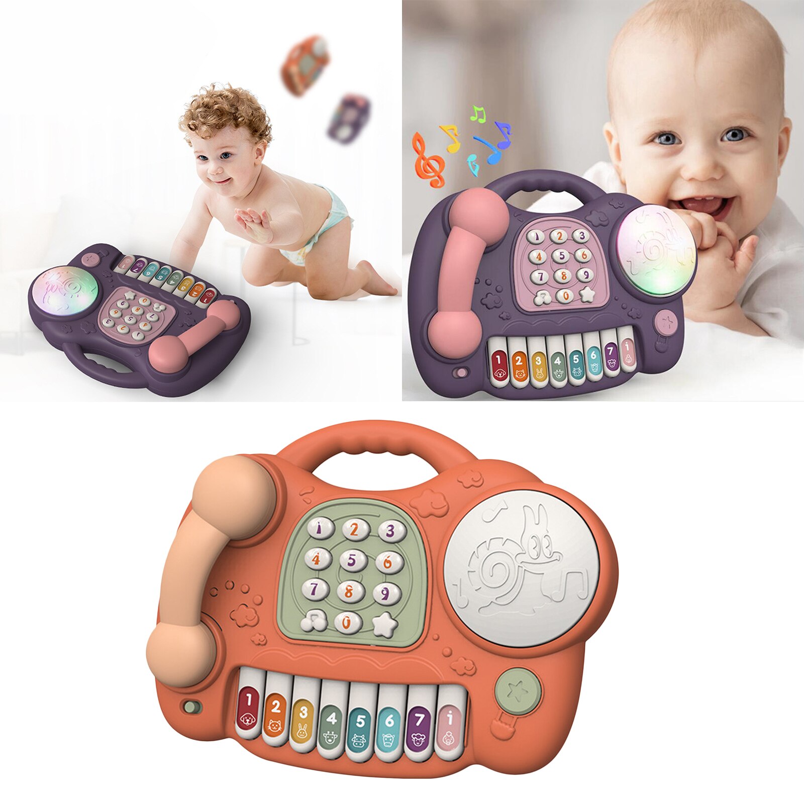 Enfant Simulation en plastique téléphone jouet enfants enfant éducatif: Orange