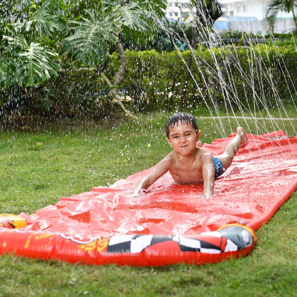 Single Surf Water Slide Children Summer Lawn Slides Outdoor Garden Backyard Fun Water Games Slide Spray Sprinkler Toy For Kids