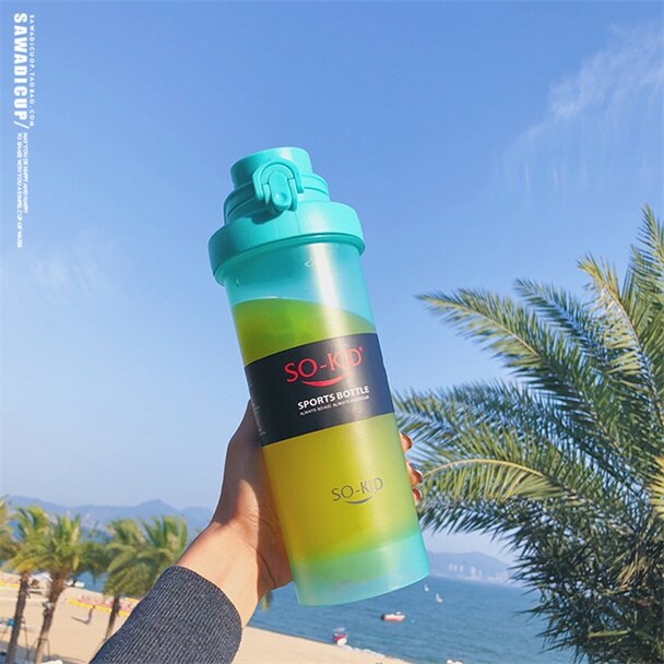 700ml protein shaker flaske bpa gratis vandflasker gym sport fitness rejse studerende børn skole drikkedunk til sommer: Grøn