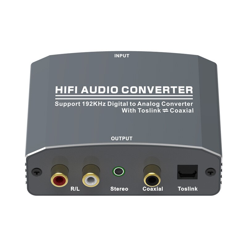 192khz numérique à analogique Audio convertisseur adaptateur optique Coaxial à 3.5MM Jack RCA avec bidirectionnel Toslink à Coaxial commutateur