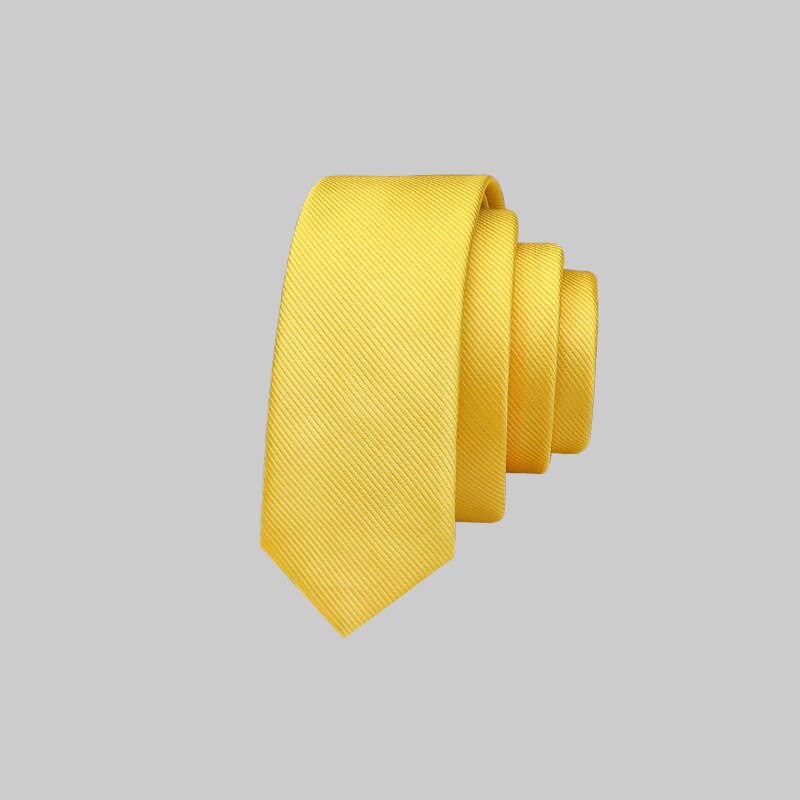 Cravate fine en soie pour hommes, nouveauté, décontractée, vert clair, 4CM,: YELLOW
