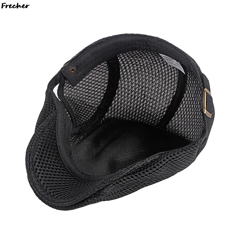 Casquette de livreur de journaux en maille respirante, chapeau plat d'été pour hommes et femmes, béret britannique, Casquette de conduite, Cabbie de Golf à la
