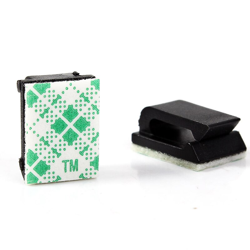10 stk huskontor enkelt hull plast bil ledning ledning kabel wrapper limt flat kabelholder slips clips fixer organizer winder
