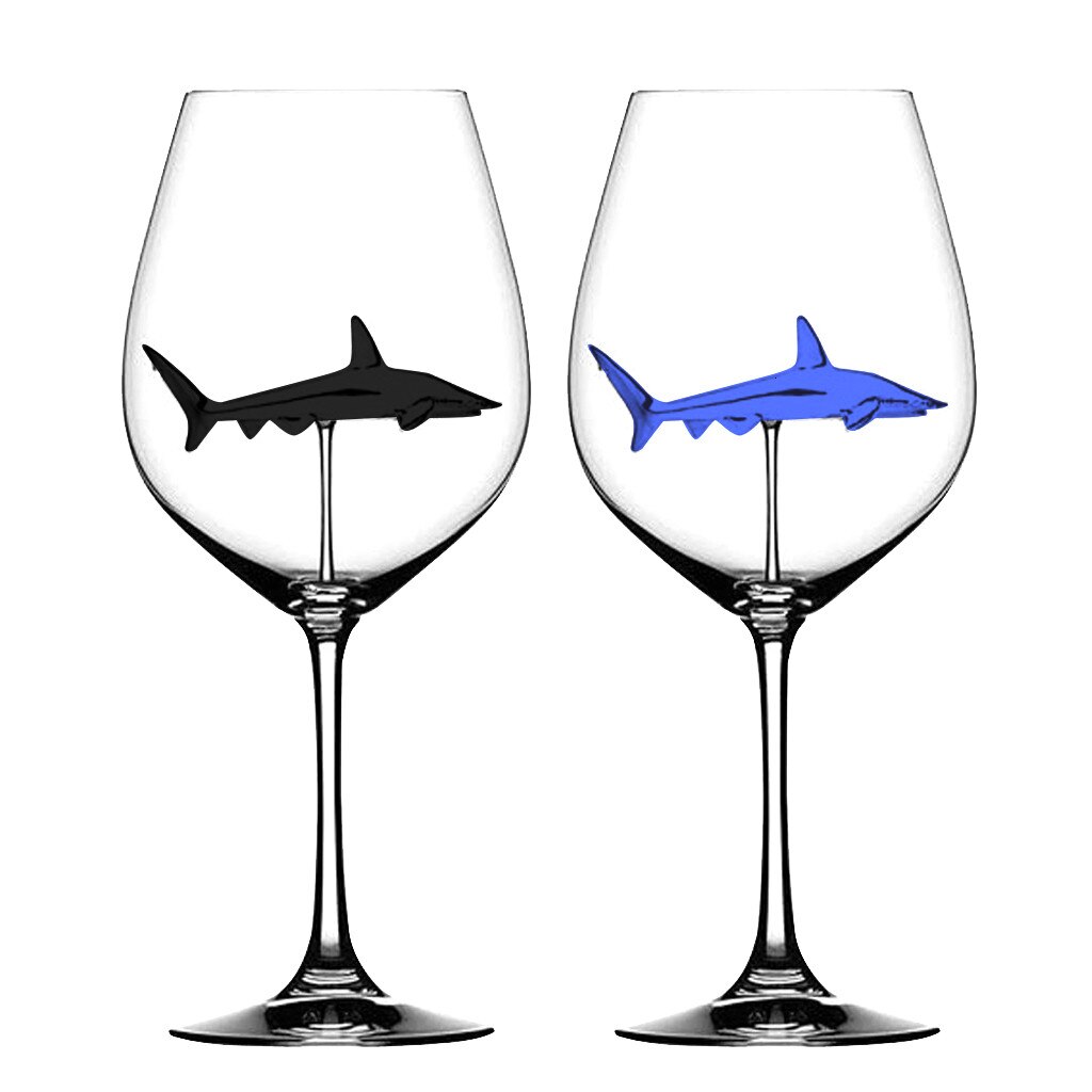 Glasskopp europeisk krystallglasshai rødvinglasskopp vinflaskeglass høyhælhai rødvinskopp bryllupsfest: 2pc