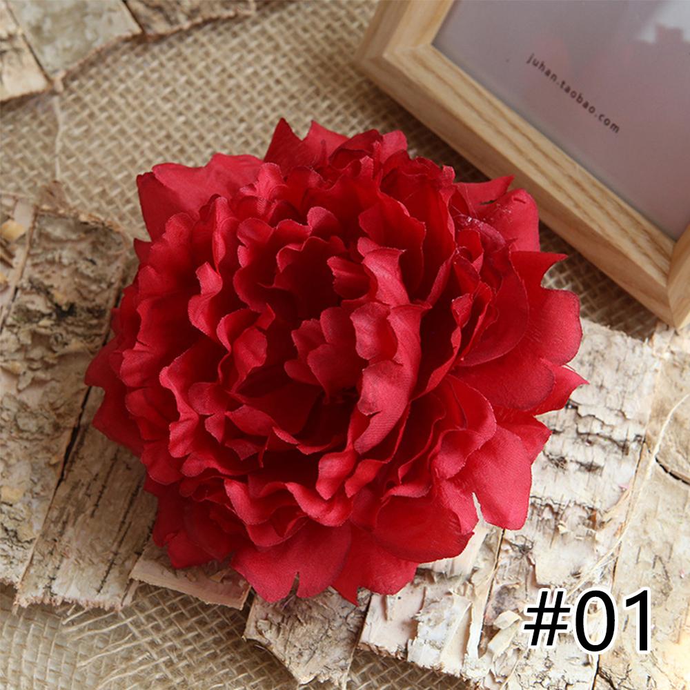 1PCS Peony Flower Heads Decorative Scrapbooking Artificial Flower For Home Wedding Birthday Party Decoration Supplies: Red